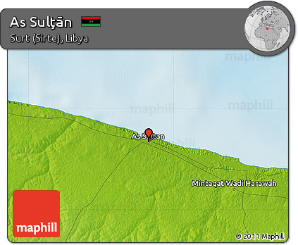 Physical Map of As Sulţān