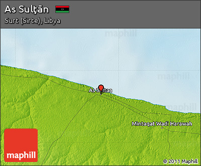 Physical Map of As Sulţān