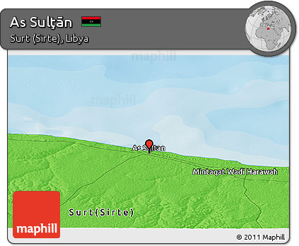 Political Panoramic Map of As Sulţān