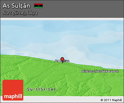 Political Panoramic Map of As Sulţān