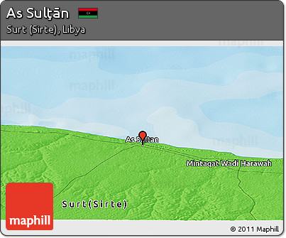 Political Panoramic Map of As Sulţān
