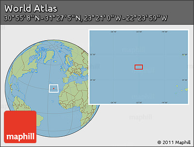 Savanna Style Location Map of the Area around 31° 11' 6" N, 22° 52' 30" W
