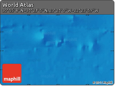 Shaded Relief Map of the Area around 31° 11' 6" N, 22° 52' 30" W
