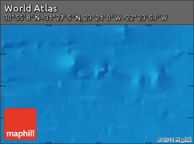 Shaded Relief Map of the Area around 31° 11' 6" N, 22° 52' 30" W