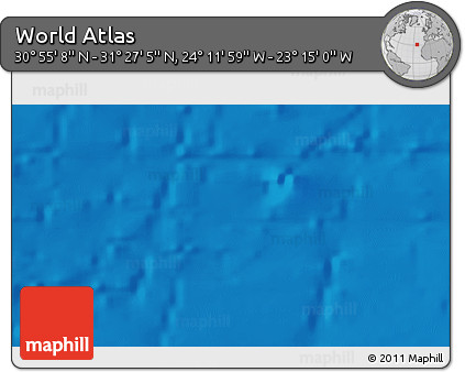 Shaded Relief 3D Map of the Area around 31° 11' 6" N, 23° 43' 30" W