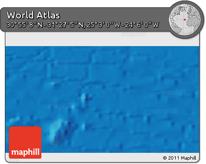 Physical 3D Map of the Area around 31° 11' 6" N, 24° 34' 30" W