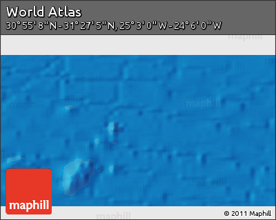 Physical 3D Map of the Area around 31° 11' 6" N, 24° 34' 30" W