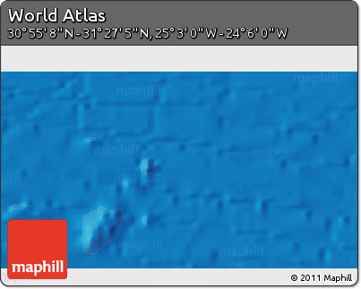 Physical 3D Map of the Area around 31° 11' 6" N, 24° 34' 30" W