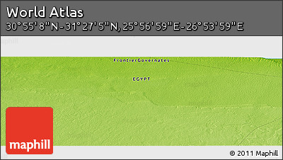 Physical Panoramic Map of the Area around 31° 11' 6" N, 26° 25' 29" E