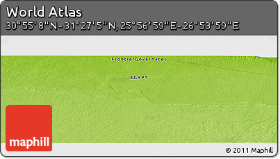 Physical Panoramic Map of the Area around 31° 11' 6" N, 26° 25' 29" E