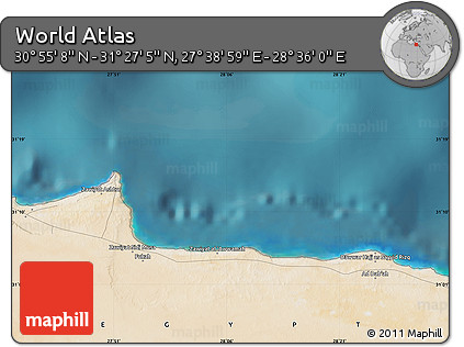 Satellite Map of the Area around 31° 11' 6" N, 28° 7' 30" E
