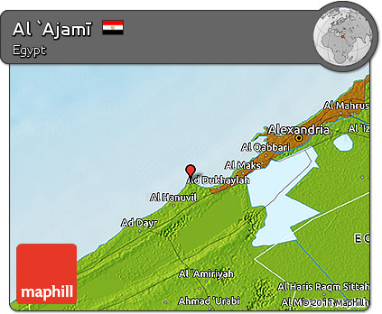 Physical 3D Map of Al `Ajamī