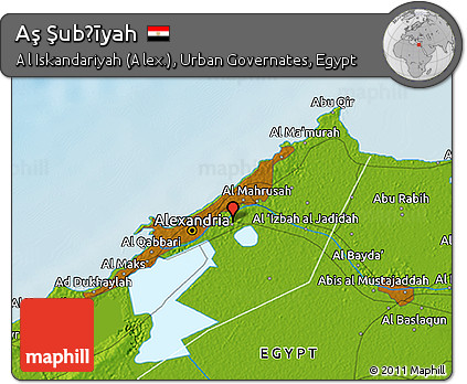 Physical 3D Map of Aş Şubḩīyah