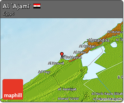 Physical 3D Map of Al `Ajamī