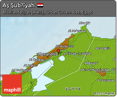 Physical 3D Map of Aş Şubḩīyah