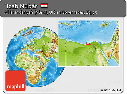Physical Location Map of `Izab Nūbār