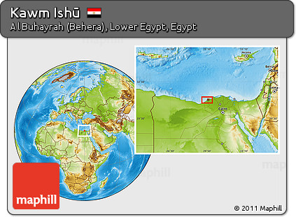 Physical Location Map of Kawm Ishū