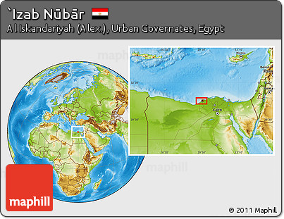 Physical Location Map of `Izab Nūbār