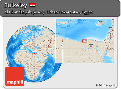 Shaded Relief Location Map of Bulkeley