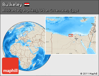 Shaded Relief Location Map of Bulkeley