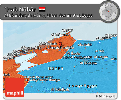Political Panoramic Map of `Izab Nūbār