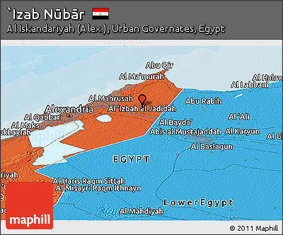Political Panoramic Map of `Izab Nūbār