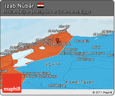 Political Panoramic Map of `Izab Nūbār