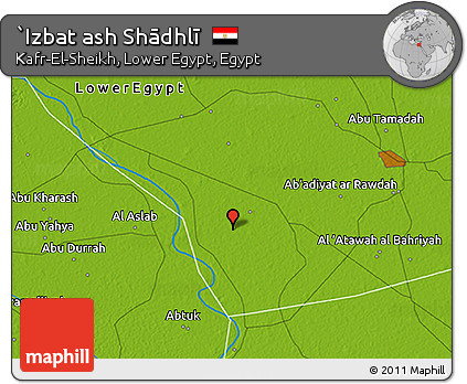 Physical 3D Map of `Izbat Ash Shādhlī