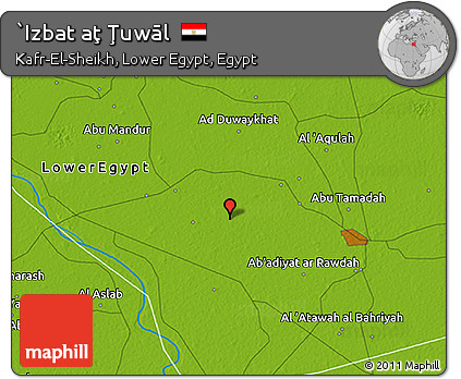 Physical 3D Map of `Izbat Aţ Ţuwāl
