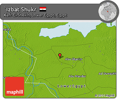 Physical 3D Map of `Izbat Shukr
