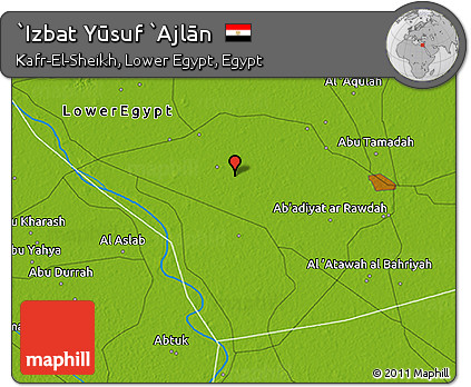 Physical 3D Map of `Izbat Yūsuf `Ajlān