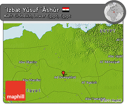 Physical 3D Map of `Izbat Yūsuf `Āshūr