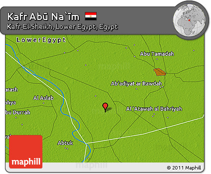 Physical 3D Map of Kafr Abū Na`īm