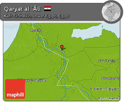 Physical 3D Map of Qaryat Al `Ālī