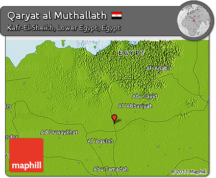 Physical 3D Map of Qaryat Al Muthallath