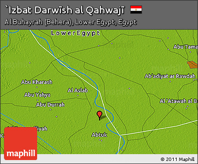 Physical 3D Map of `Izbat Darwīsh Al Qahwajī