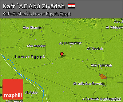 Physical 3D Map of Kafr `Alī Abū Ziyādah