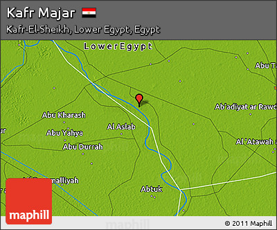 Physical 3D Map of Kafr Majar