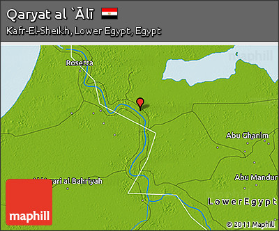 Physical 3D Map of Qaryat Al `Ālī