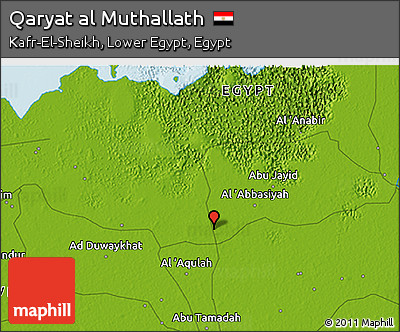 Physical 3D Map of Qaryat Al Muthallath