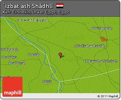 Physical 3D Map of `Izbat Ash Shādhlī