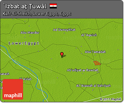 Physical 3D Map of `Izbat Aţ Ţuwāl