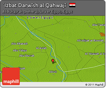 Physical 3D Map of `Izbat Darwīsh Al Qahwajī