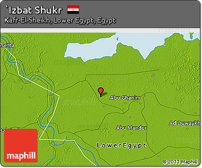 Physical 3D Map of `Izbat Shukr