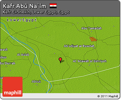 Physical 3D Map of Kafr Abū Na`īm