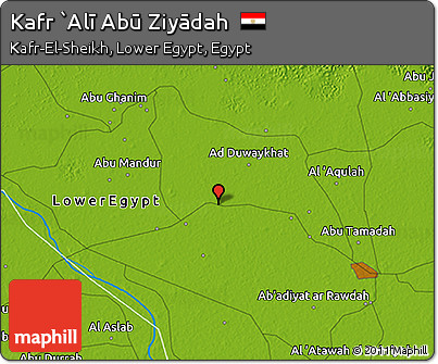 Physical 3D Map of Kafr `Alī Abū Ziyādah