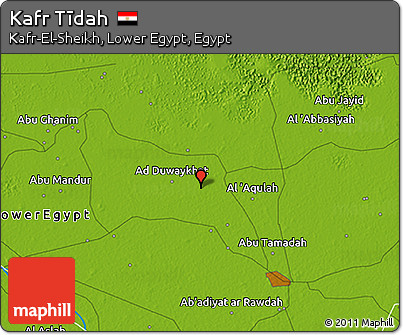 Physical 3D Map of Kafr Tīdah