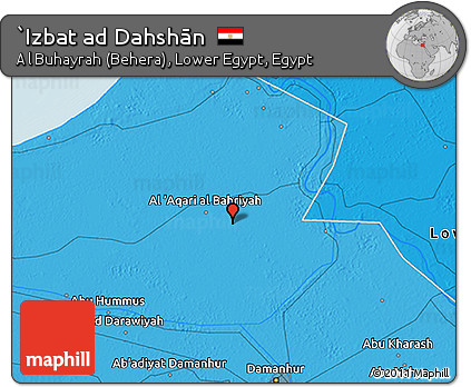 Political 3D Map of `Izbat Ad Dahshān