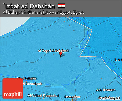 Political 3D Map of `Izbat Ad Dahshān