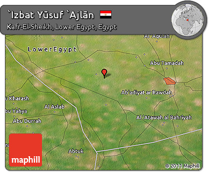 Satellite 3D Map of `Izbat Yūsuf `Ajlān